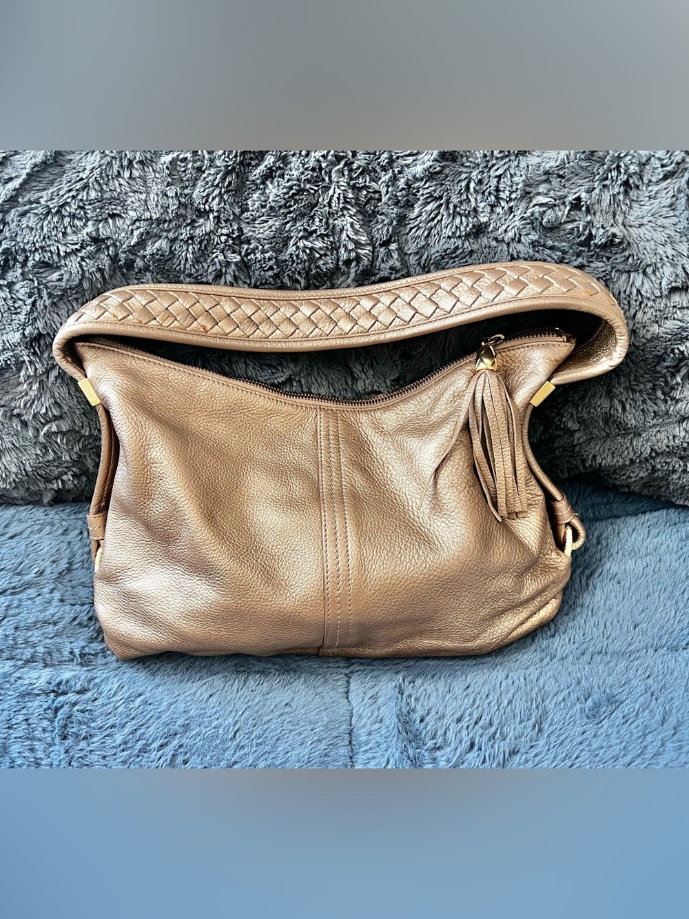 Stunning Gold Leather Elliott Lucca Boho Shoulder Handbag
